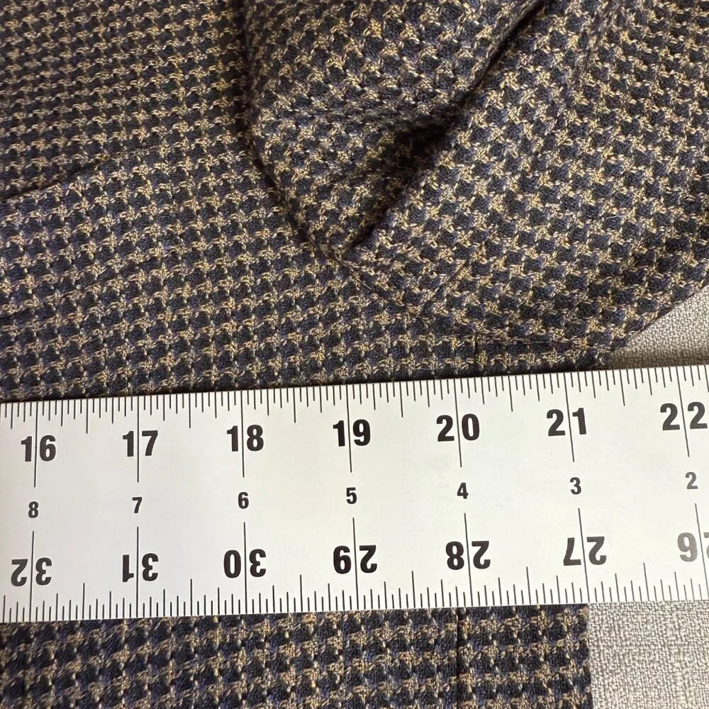 Canali Blazer Mens 40R Wool Brown Blue Houndstooth 3-Btn Made Italy Sport Coat